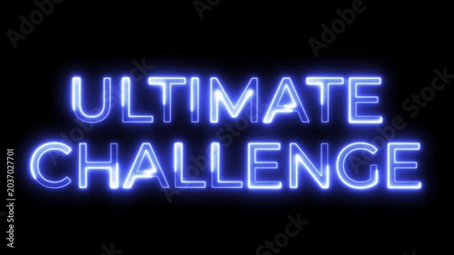 Glowing Blue Ultimate Challenge Neon Text Animation