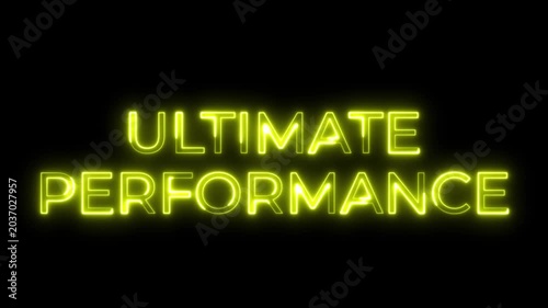 Glowing Neon Ultimate Performance Text Animation on Black