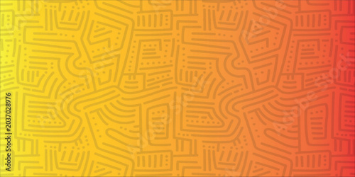 Tableau sur toile Minimalist white and grey tribal maze pattern with seamless doodle lines