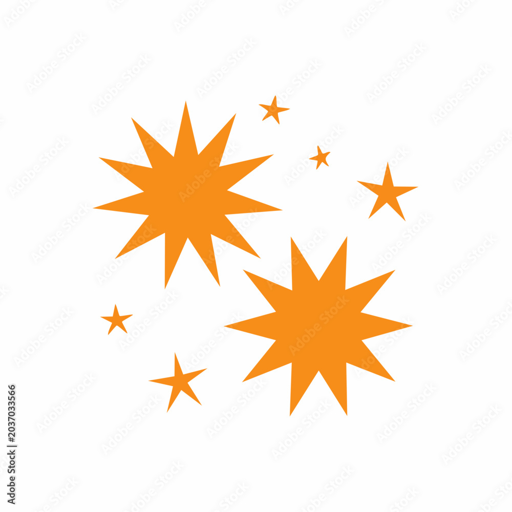 Obraz premium Orange Starbursts and Stars Graphic