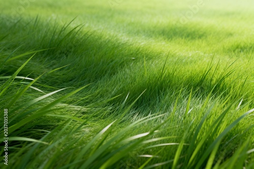 Closeup of vibrant green grass