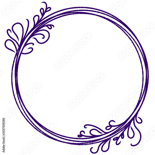 abstract floral violet line frame