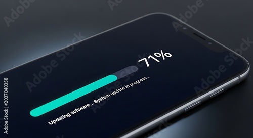 Smartphone screen displaying a software update progress bar