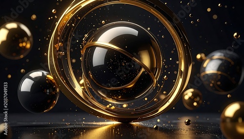 Golden Orbs and Spheres in Space.