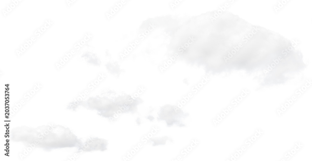 Fotografie Light white clouds on a white isolated background