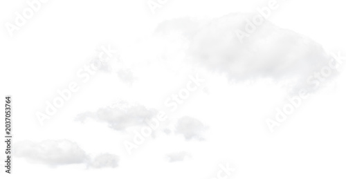 Light white clouds on a white isolated background