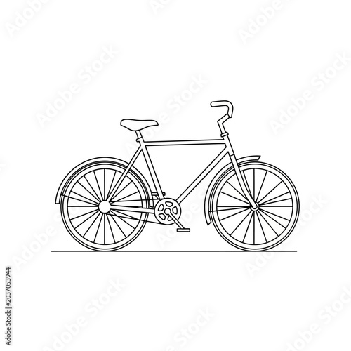 Simple Line Art Bicycle Illustration
