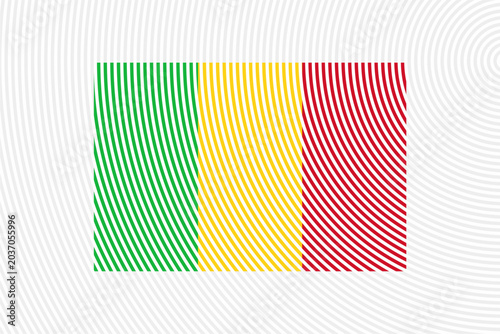 Mali Flag on Wavy Line Background – Modern Abstract Mali Flag Illusion Vector Design