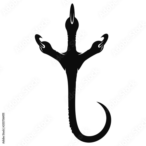 Foto Black silhouette of a bird of prey talon with sharp claws and a curved hook base
