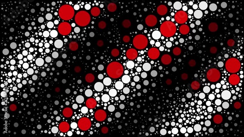 Red and white dots wave animation background	