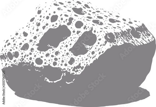 Obraz na plátně Gray pumice stone with numerous pores and cavities