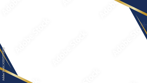 Background white with blue and gold lines. Vector can be used for banners, posters, power points, certificates, templates, slides, etc.