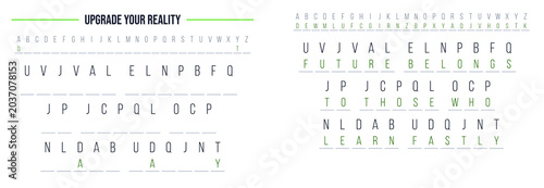 Konstfotografi Cryptogram with solution displaying Upgrade your reality text