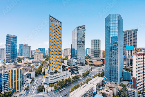 High angle view of urban architecture in chengdu, sichuan province, China