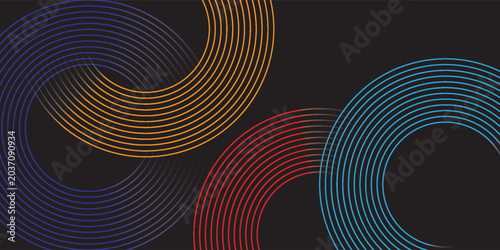 Modern Tech Presentation Backdrop Featuring Vibrant Glowing Geometric Loops
