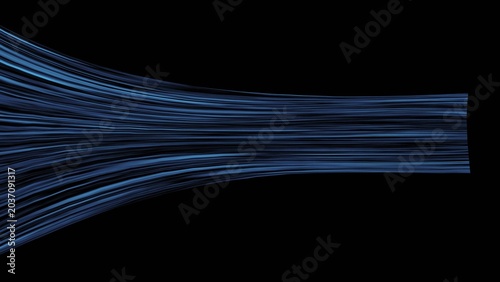 Tableau sur toile 水平に流れる青い光のラインと風のエフェクトの抽象的なテクスチャ Abstract horizontal blue light lines with motion