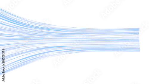 Foto 水平に流れる青い光のラインと風のエフェクトの抽象的なテクスチャ Abstract horizontal blue light lines with motion