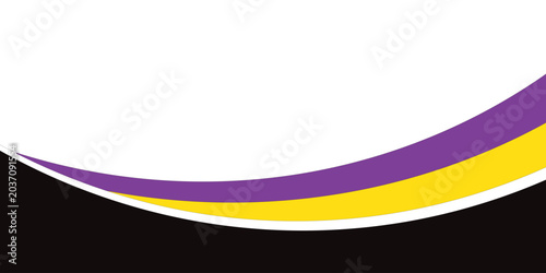 Abstract Purple Yellow and Black Wave Background with White Copy Space