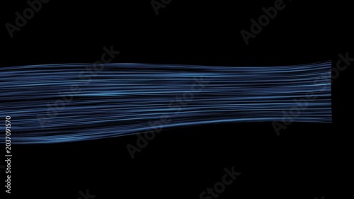 水平に流れる青い光のラインと風のエフェクトの抽象的なテクスチャ Abstract horizontal blue light lines with motion effect and dynamic wind streaks cyber stream texture