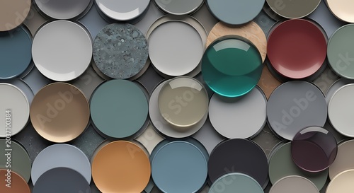 Geometric Abstract Circles Texture - Color Swatches, Material Samples, Geometric Pattern