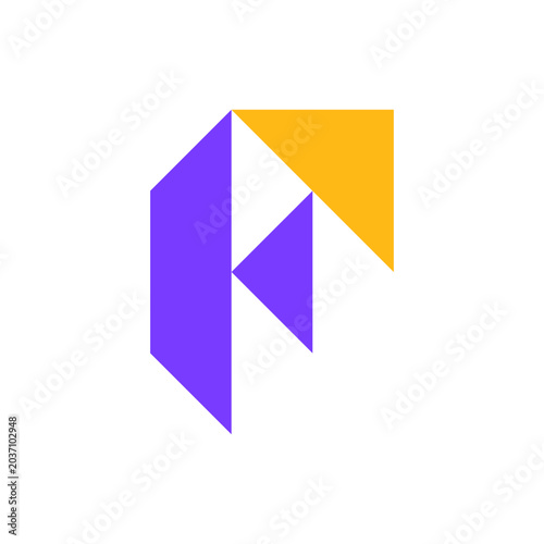 Letter F arrow simple geometric logo