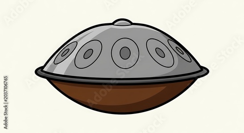 Illustration of a Handpan Steel Drum Instrument.