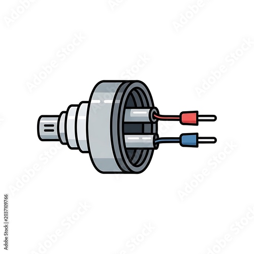 Electrical Plug With Wires Attached To The Body.