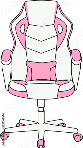 White and Pink Gaming Chair Illustration