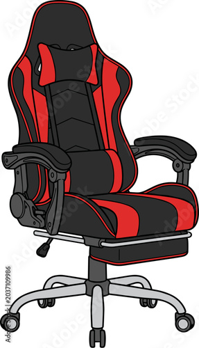 Ergonomic Gaming Chair with Footrest