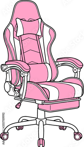 Pink Gaming Chair Illustration