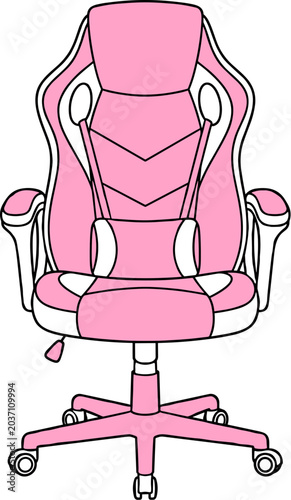 Pink Gaming Chair Illustration