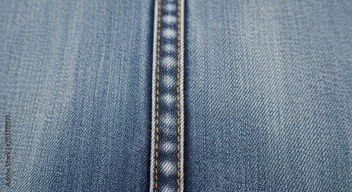 Close-up of denim jeans fabric texture.