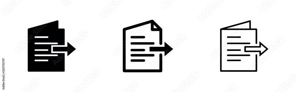 Quadro em tela Document with arrow icon set
