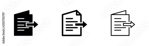 Fotografie Document with arrow icon set