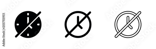 Foto No time icon, representing time's up, time forbidden, or scheduling issues