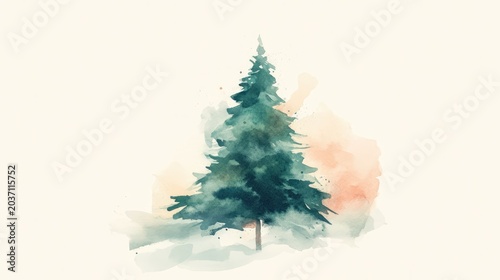 A watercolor painting of a tree