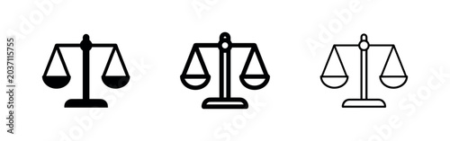 Fotografía Justice Scales Icons - Law, Fairness, and Balance Symbols for Legal System and S