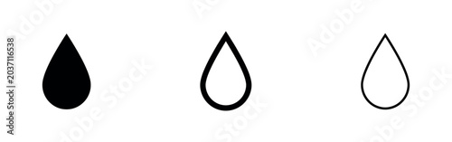 Canvas-taulu Water drop icons, liquid and purity symbols
