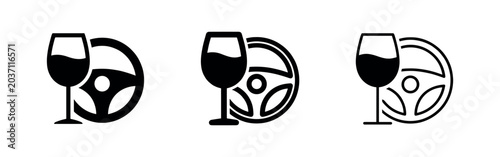 Bild auf Leinwand Drunk Driving Warning Icons