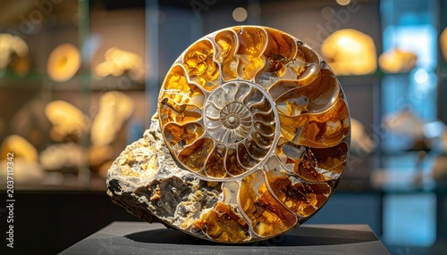 Magnificent perfectly preserved ammonite fossil showcasing intricate spiral patterns and mineralized detail