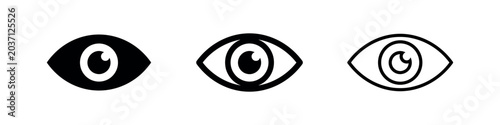 Obraz na plátně Human Eye Icon Set for Vision Sight and Monitoring