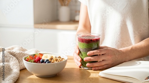 Body Healthy Daily Habit Captured With Vibrant Smoothie Colors Food Textures and Premium Wellness Lifestyle Mood