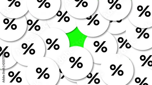 Percent Mark Transition Animation on Green Screen | Discount Symbol Overlay Motion Background