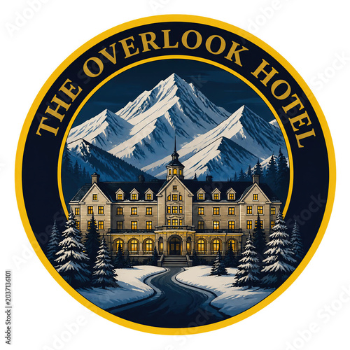 The Shining Overlook Hotel Vintage Travel Badge
