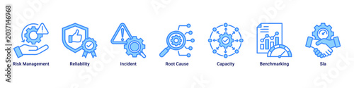 Photos Risk Control web banner icon vector illustration with Risk Management, Reliabili