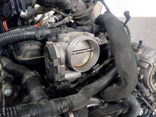Quadro su tela A throttle valve installed on a modern engine