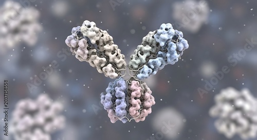 3d visualization of an immunoglobulin antibody protein structure