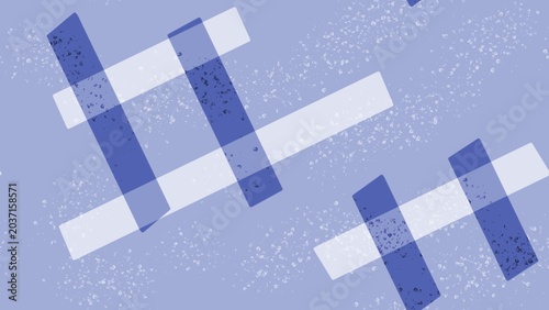 Photos Abstract background with overlapping blue and white rectangular stripes forming a criss-cross pattern on a speckled light blue surface