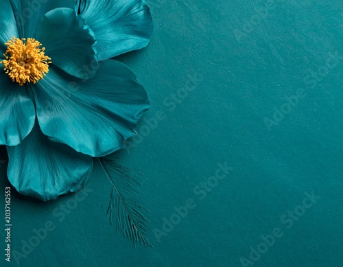 Deep Teal Abstract Botanical Macro Collection — Turquoise Leaf Texture Luxury Nature Background