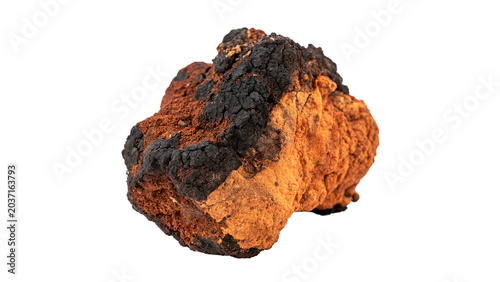 Photos Gourmet raw wild chaga mushroom chunk medicinal herb isolated on transparent bac